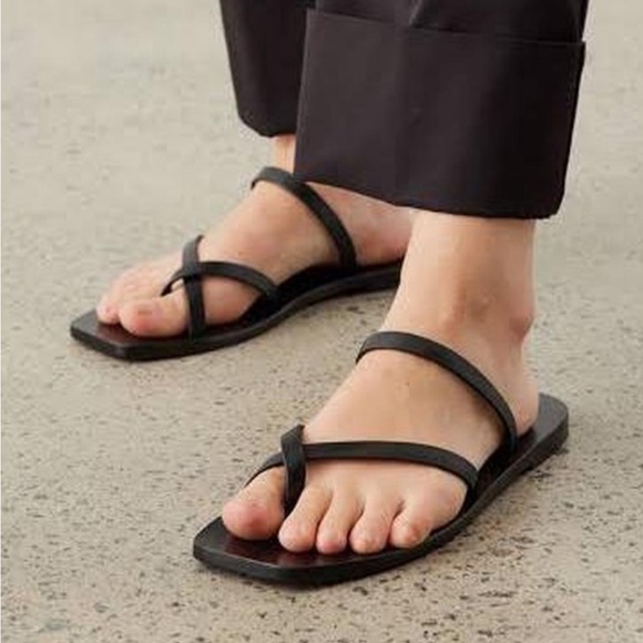 A Emery Colby Leather Sandals Black size 41 - Picture 3 of 7